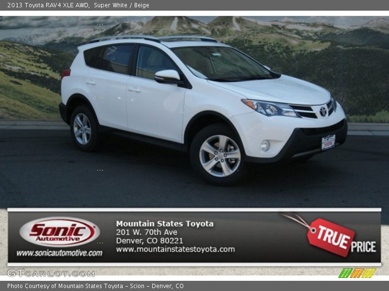 Super White / Beige 2013 Toyota RAV4 XLE AWD