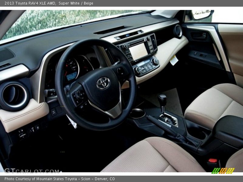 Super White / Beige 2013 Toyota RAV4 XLE AWD