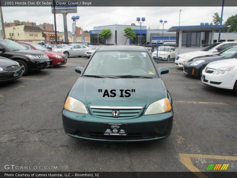 Clover Green / Beige 2001 Honda Civic EX Sedan