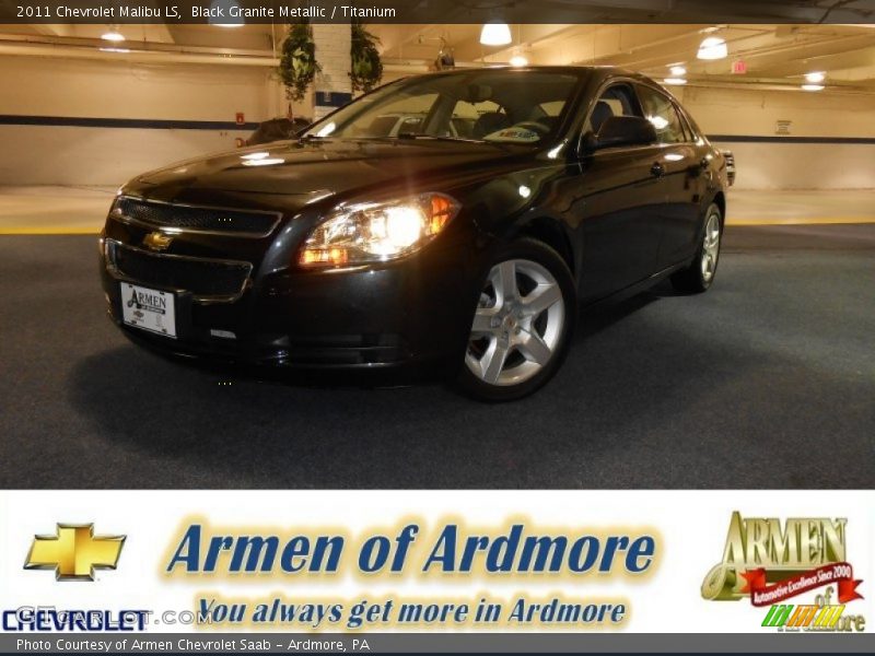 Black Granite Metallic / Titanium 2011 Chevrolet Malibu LS