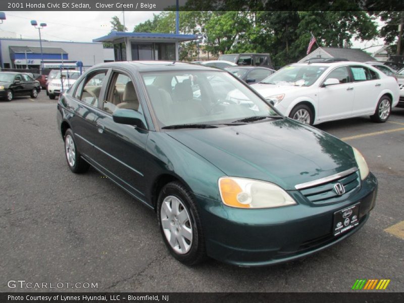 Clover Green / Beige 2001 Honda Civic EX Sedan
