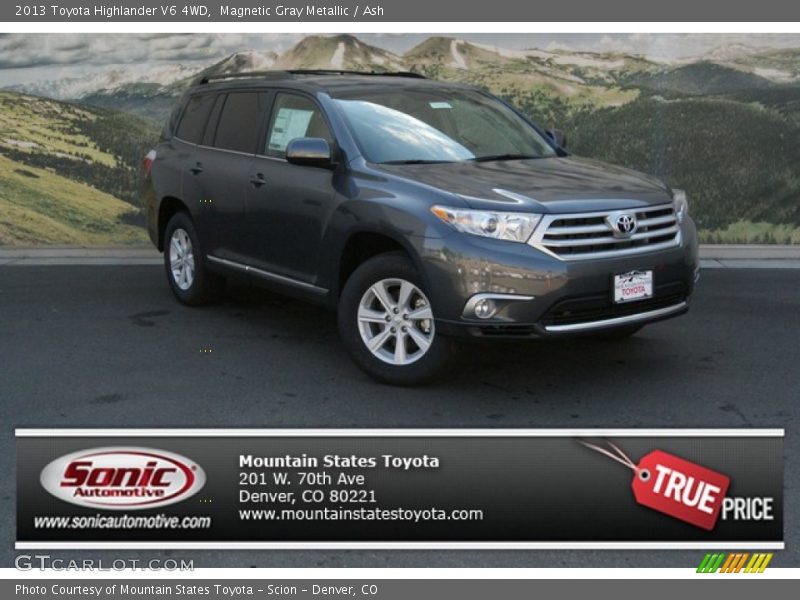 Magnetic Gray Metallic / Ash 2013 Toyota Highlander V6 4WD