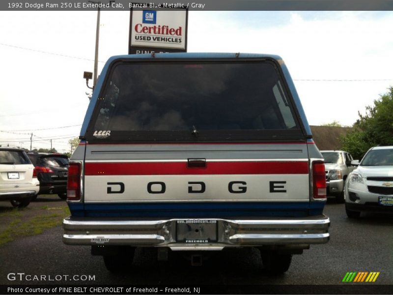 Banzai Blue Metallic / Gray 1992 Dodge Ram 250 LE Extended Cab