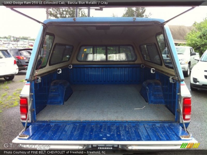 Banzai Blue Metallic / Gray 1992 Dodge Ram 250 LE Extended Cab
