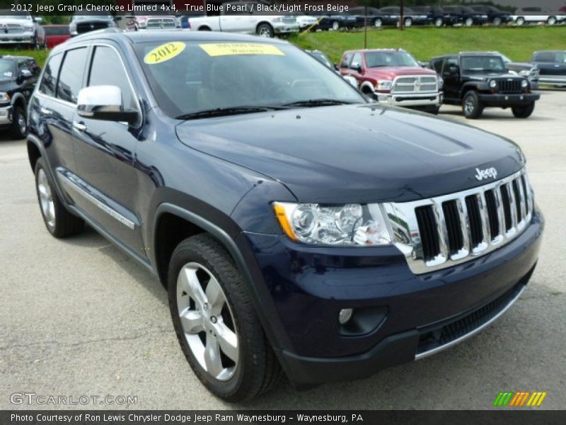True Blue Pearl / Black/Light Frost Beige 2012 Jeep Grand Cherokee Limited 4x4