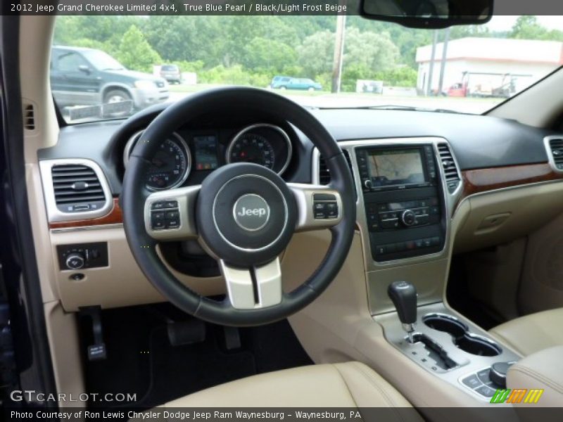 True Blue Pearl / Black/Light Frost Beige 2012 Jeep Grand Cherokee Limited 4x4