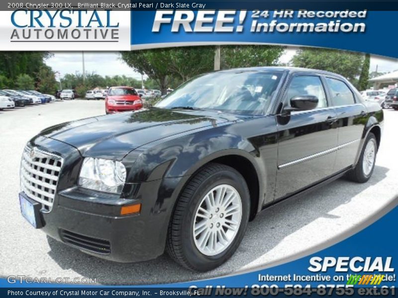 Brilliant Black Crystal Pearl / Dark Slate Gray 2008 Chrysler 300 LX