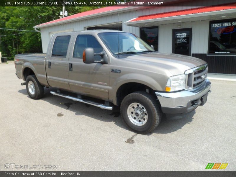 Arizona Beige Metallic / Medium Parchment 2003 Ford F350 Super Duty XLT Crew Cab 4x4