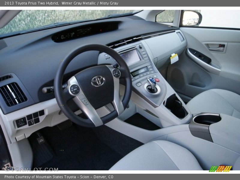 Winter Gray Metallic / Misty Gray 2013 Toyota Prius Two Hybrid
