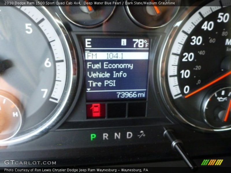 Deep Water Blue Pearl / Dark Slate/Medium Graystone 2010 Dodge Ram 1500 Sport Quad Cab 4x4