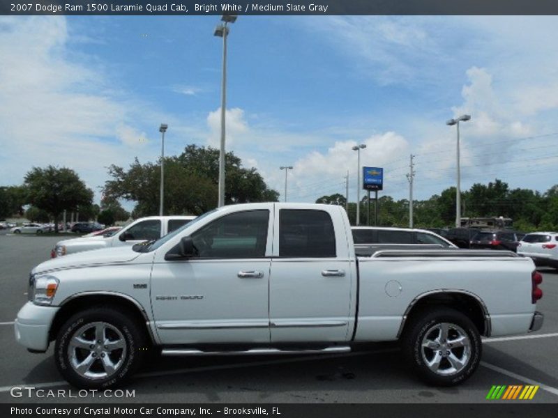 Bright White / Medium Slate Gray 2007 Dodge Ram 1500 Laramie Quad Cab