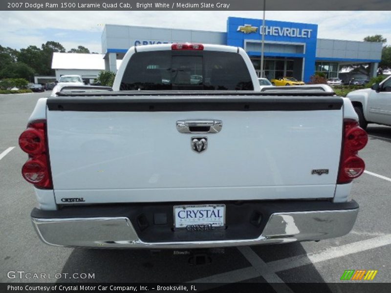 Bright White / Medium Slate Gray 2007 Dodge Ram 1500 Laramie Quad Cab