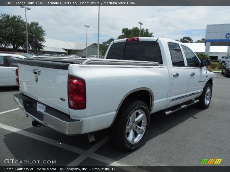 Bright White / Medium Slate Gray 2007 Dodge Ram 1500 Laramie Quad Cab