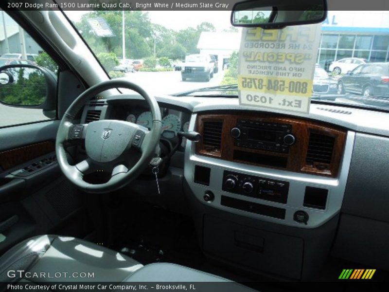 Bright White / Medium Slate Gray 2007 Dodge Ram 1500 Laramie Quad Cab