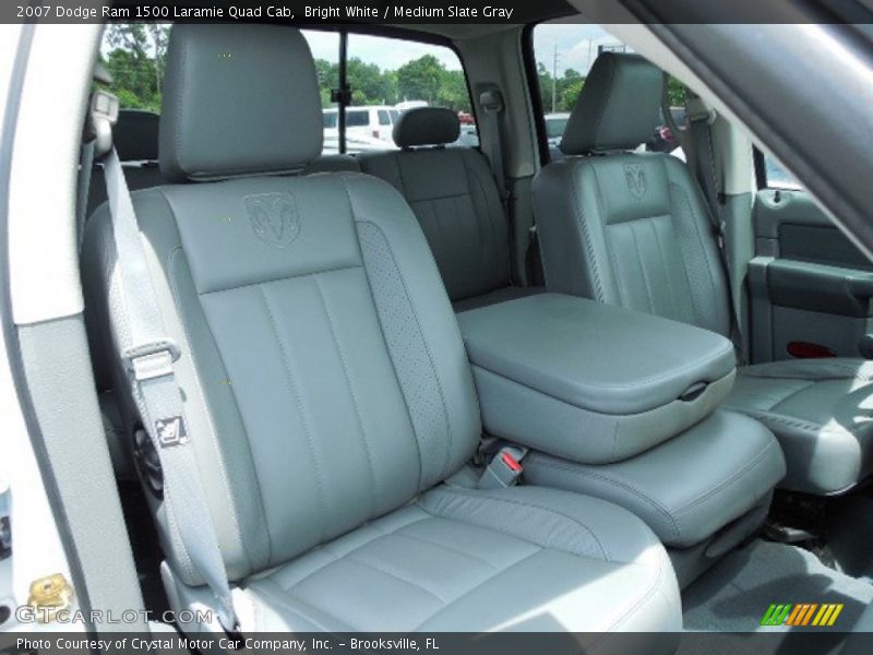 Bright White / Medium Slate Gray 2007 Dodge Ram 1500 Laramie Quad Cab