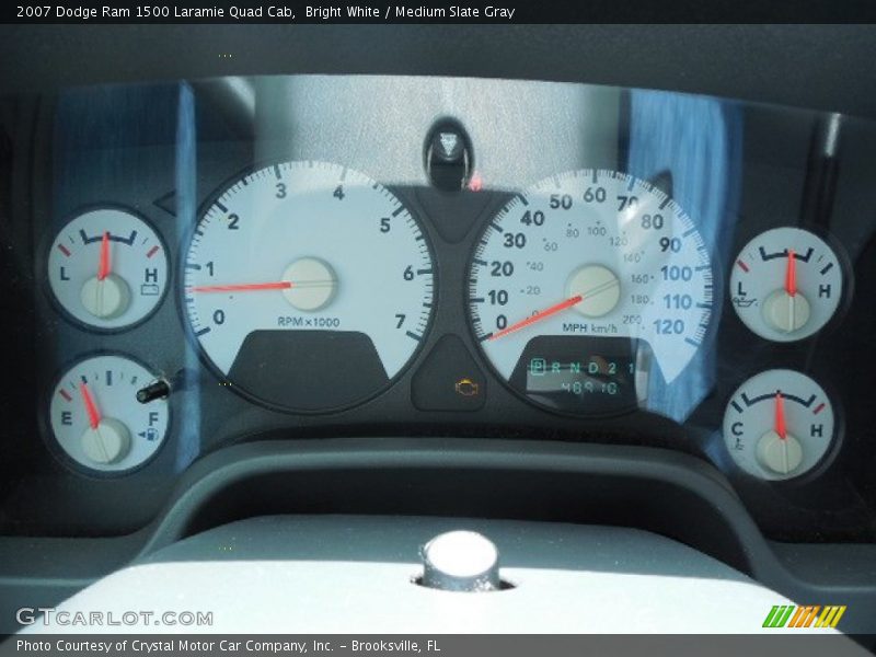 Bright White / Medium Slate Gray 2007 Dodge Ram 1500 Laramie Quad Cab
