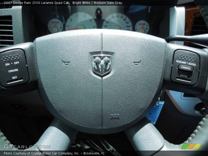 Bright White / Medium Slate Gray 2007 Dodge Ram 1500 Laramie Quad Cab