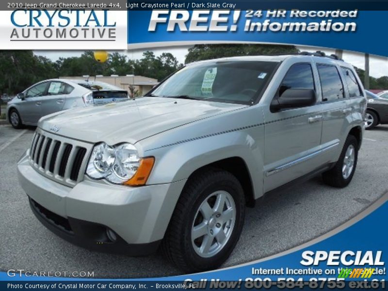 Light Graystone Pearl / Dark Slate Gray 2010 Jeep Grand Cherokee Laredo 4x4