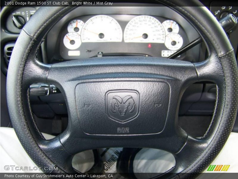Bright White / Mist Gray 2001 Dodge Ram 1500 ST Club Cab