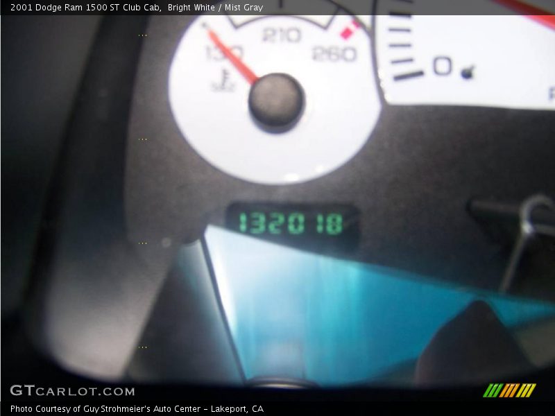 Bright White / Mist Gray 2001 Dodge Ram 1500 ST Club Cab