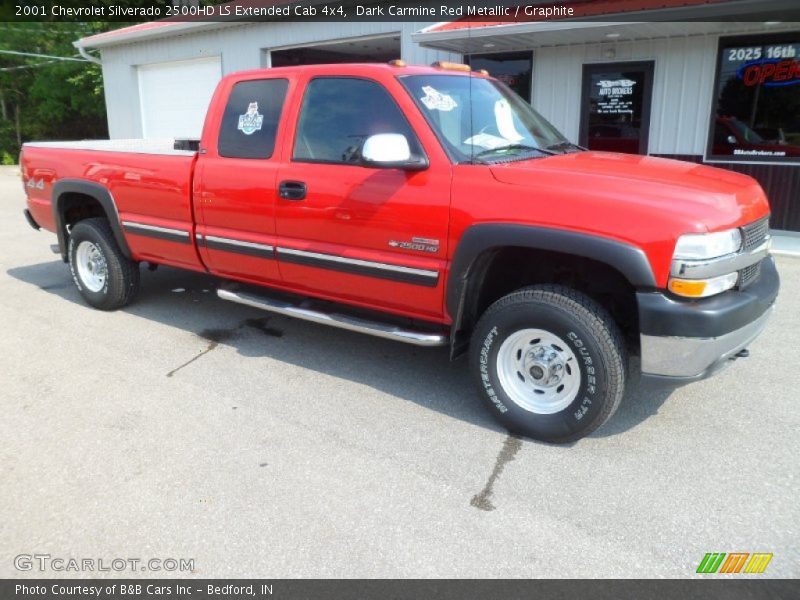 Dark Carmine Red Metallic / Graphite 2001 Chevrolet Silverado 2500HD LS Extended Cab 4x4