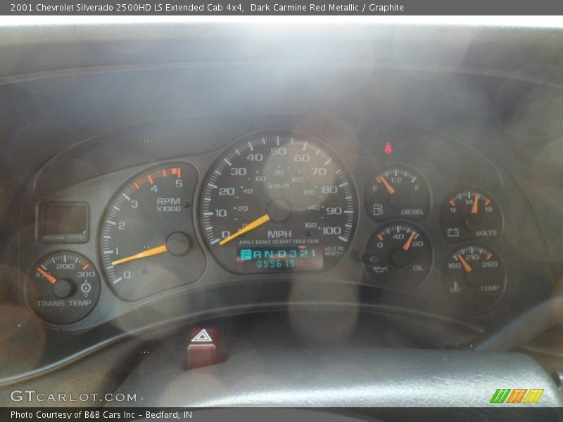Dark Carmine Red Metallic / Graphite 2001 Chevrolet Silverado 2500HD LS Extended Cab 4x4