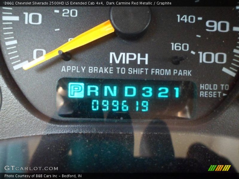 Dark Carmine Red Metallic / Graphite 2001 Chevrolet Silverado 2500HD LS Extended Cab 4x4