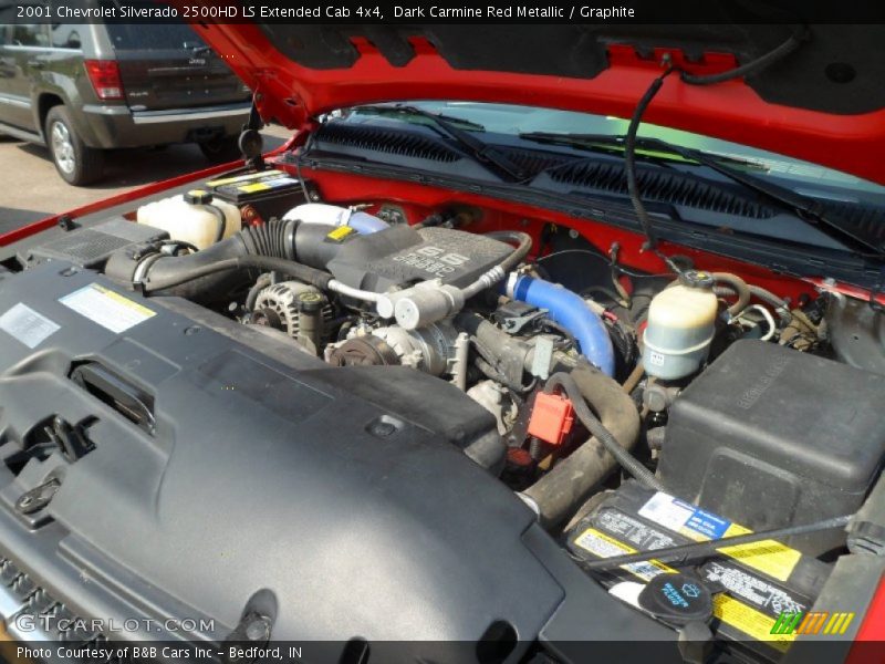 Dark Carmine Red Metallic / Graphite 2001 Chevrolet Silverado 2500HD LS Extended Cab 4x4