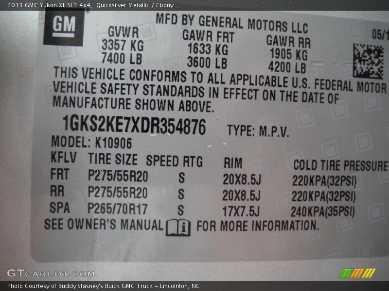 Quicksilver Metallic / Ebony 2013 GMC Yukon XL SLT 4x4