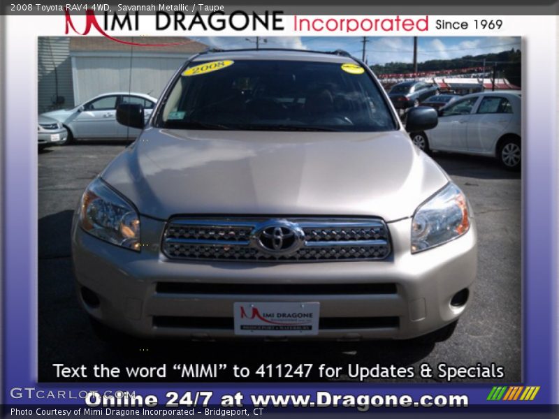 Savannah Metallic / Taupe 2008 Toyota RAV4 4WD