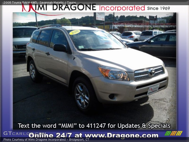 Savannah Metallic / Taupe 2008 Toyota RAV4 4WD