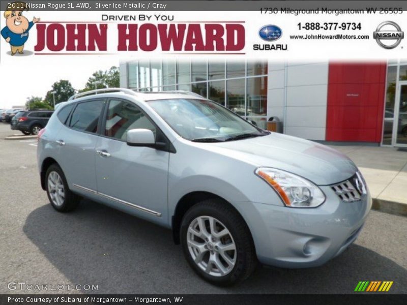 Silver Ice Metallic / Gray 2011 Nissan Rogue SL AWD