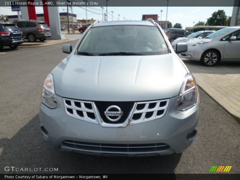 Silver Ice Metallic / Gray 2011 Nissan Rogue SL AWD