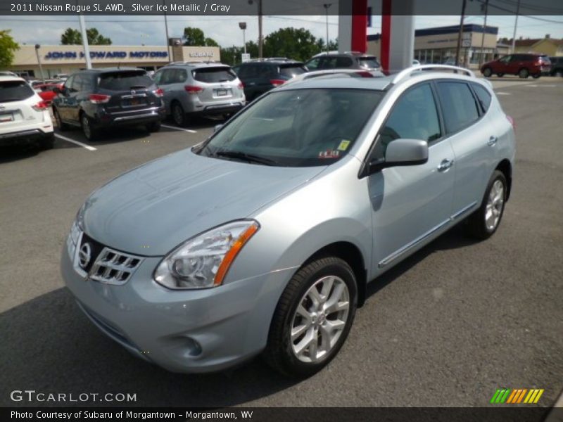 Silver Ice Metallic / Gray 2011 Nissan Rogue SL AWD