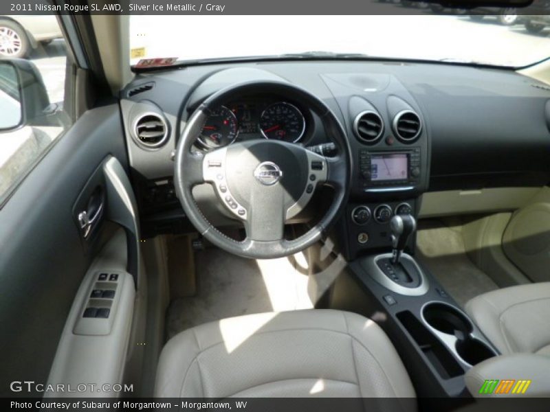 Silver Ice Metallic / Gray 2011 Nissan Rogue SL AWD