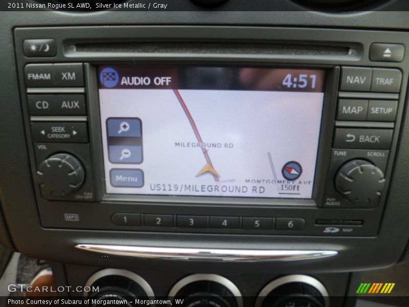 Silver Ice Metallic / Gray 2011 Nissan Rogue SL AWD