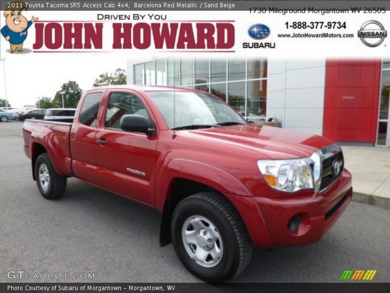 Barcelona Red Metallic / Sand Beige 2011 Toyota Tacoma SR5 Access Cab 4x4
