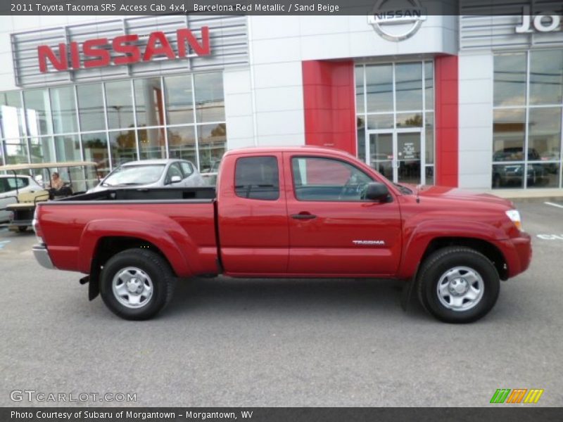 Barcelona Red Metallic / Sand Beige 2011 Toyota Tacoma SR5 Access Cab 4x4