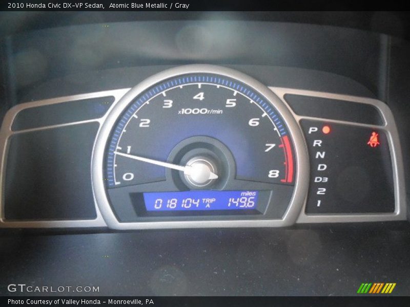 Atomic Blue Metallic / Gray 2010 Honda Civic DX-VP Sedan