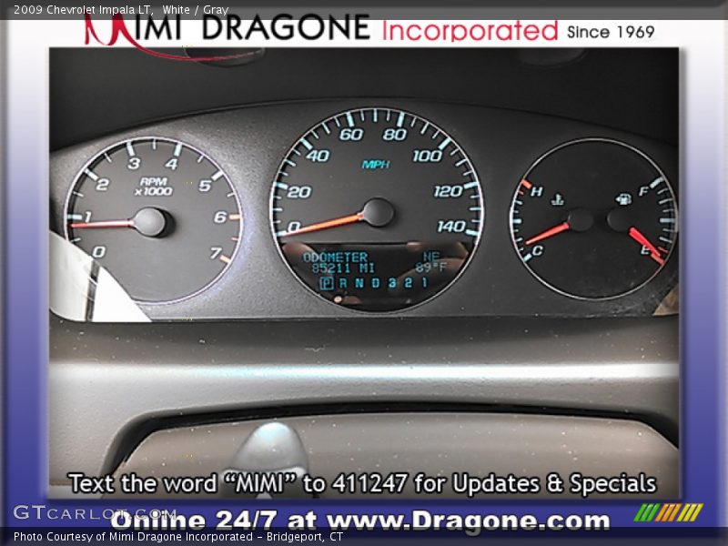 White / Gray 2009 Chevrolet Impala LT