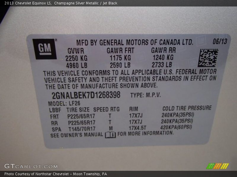 Champagne Silver Metallic / Jet Black 2013 Chevrolet Equinox LS