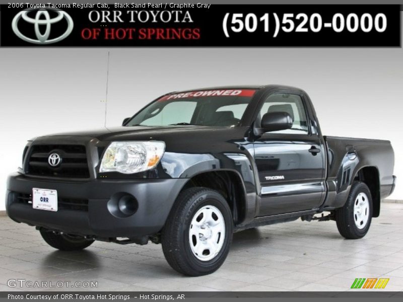 Black Sand Pearl / Graphite Gray 2006 Toyota Tacoma Regular Cab