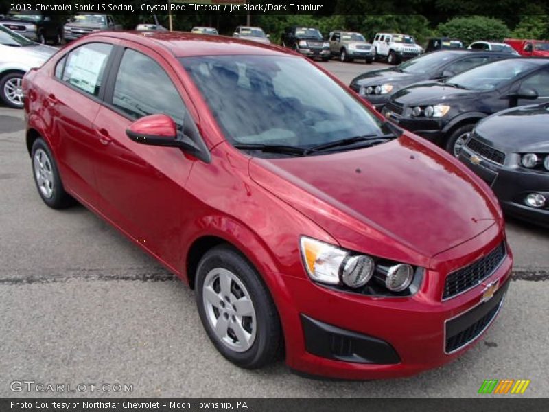 Crystal Red Tintcoat / Jet Black/Dark Titanium 2013 Chevrolet Sonic LS Sedan