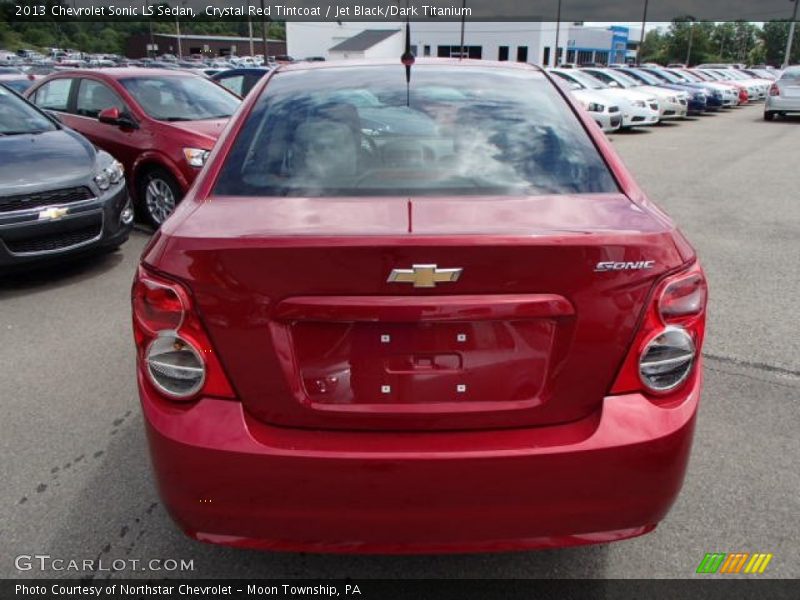 Crystal Red Tintcoat / Jet Black/Dark Titanium 2013 Chevrolet Sonic LS Sedan