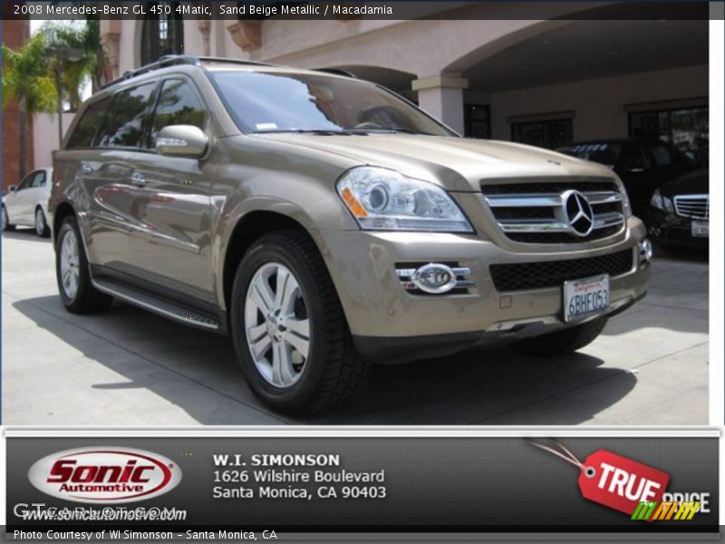 Sand Beige Metallic / Macadamia 2008 Mercedes-Benz GL 450 4Matic