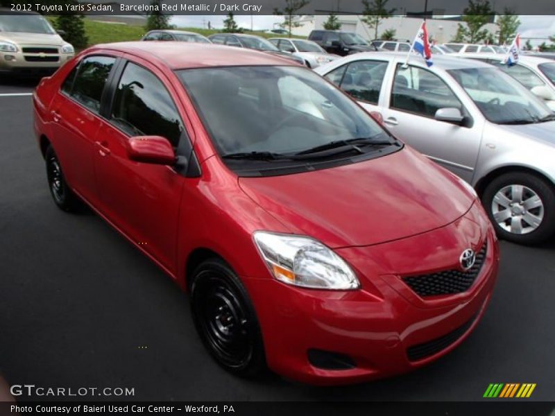 Barcelona Red Metallic / Dark Gray 2012 Toyota Yaris Sedan