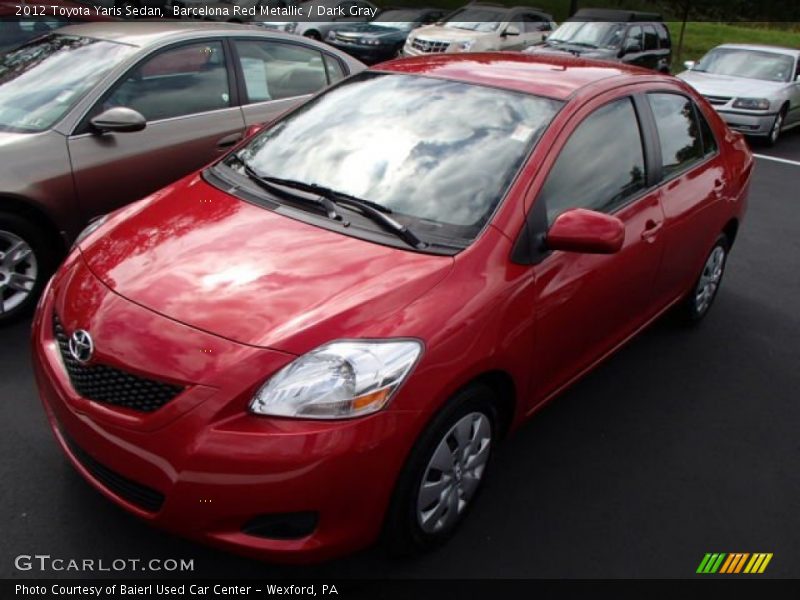Barcelona Red Metallic / Dark Gray 2012 Toyota Yaris Sedan