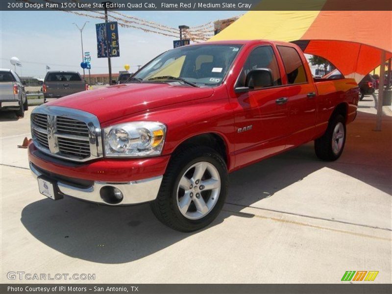 Flame Red / Medium Slate Gray 2008 Dodge Ram 1500 Lone Star Edition Quad Cab