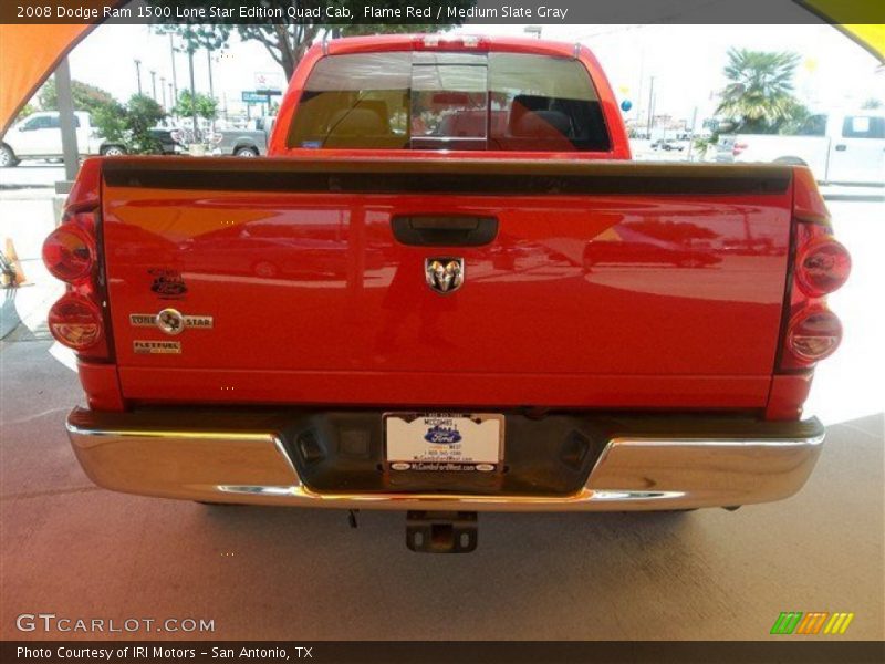 Flame Red / Medium Slate Gray 2008 Dodge Ram 1500 Lone Star Edition Quad Cab