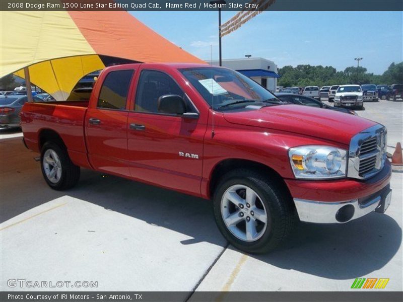 Flame Red / Medium Slate Gray 2008 Dodge Ram 1500 Lone Star Edition Quad Cab